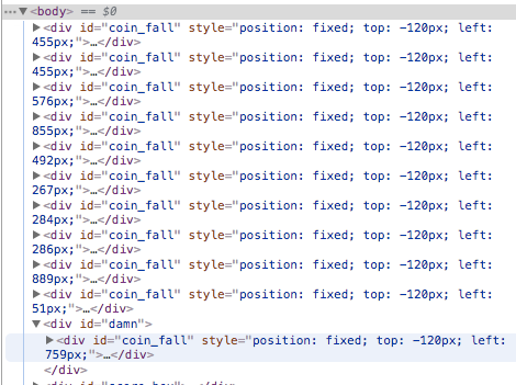 Falling Coins Animation Css