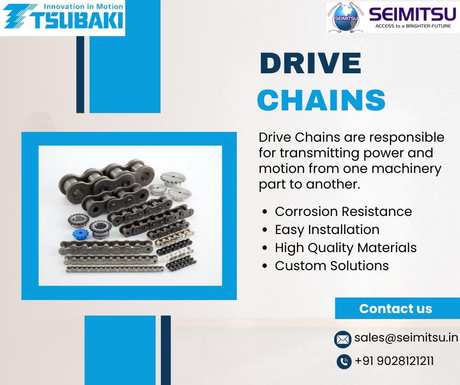 Tsubaki Drive Chains Engineered for Excellence by SEIMITSU Factory