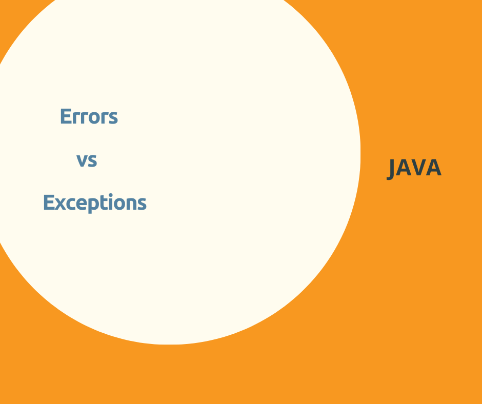Errors vs Exceptions in JAVA. In Java, both Error and Exception are ...