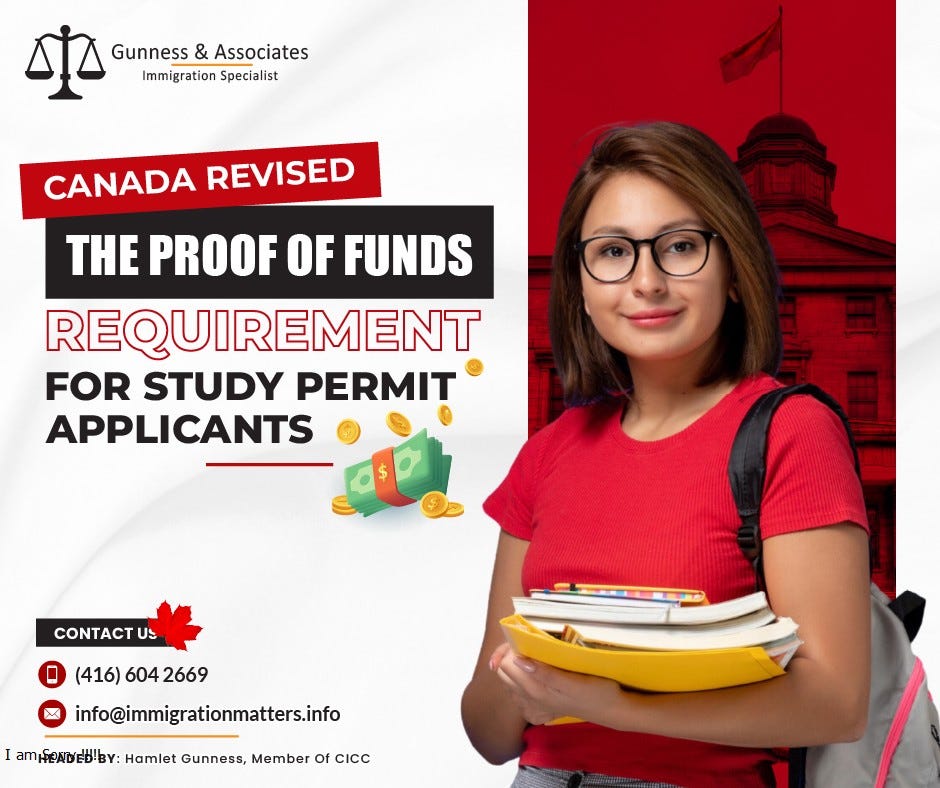 Canada revised the Proof of Funds requirement for study permit