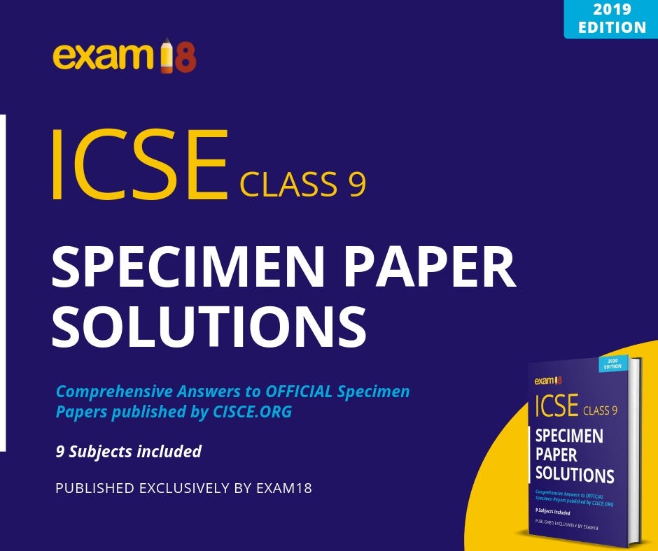 Exam18 Launches Solutions Book for ICSE Class 9 Specimen Papers by
