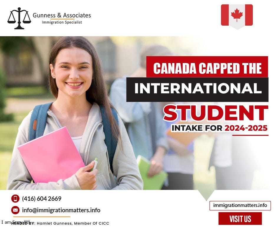 Canada capped the international student intake for 20242025 by