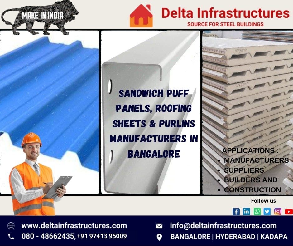 Roofing Sheets, Puff Panel & CZ Purlins manufacturers in Bangalore