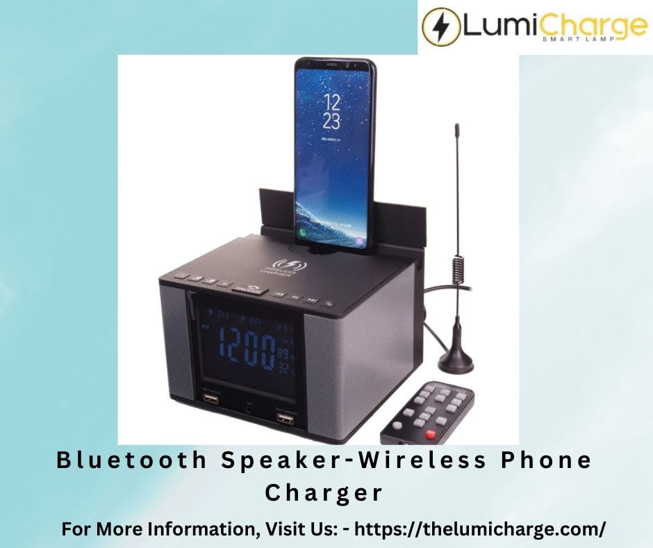 The Ultimate Convenience Bluetooth Speaker with Wireless Phone Charger
