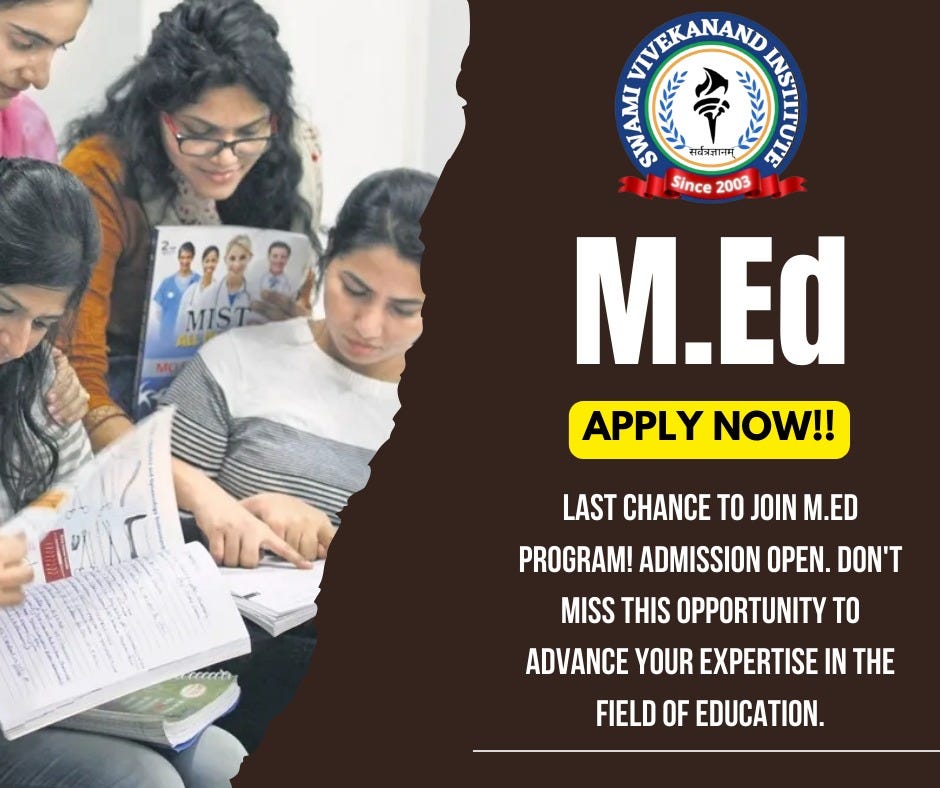 M.Ed course. Swami Vivekanand College of Education… | by Swami ...