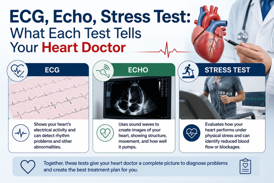 Why Your Cardiologist Orders an ECG, Echo, and Stress Test