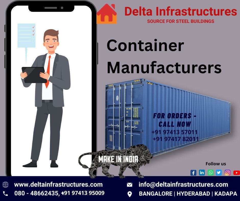 Containers Manufacturers in Bangalore — Book Now by DELTA