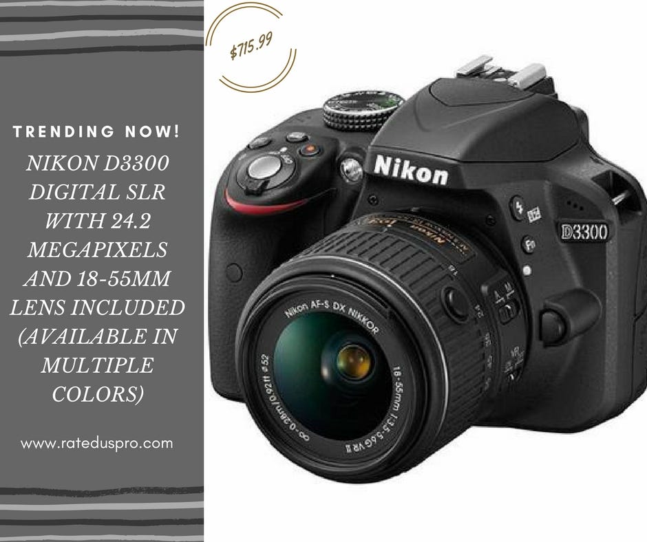 NIKON D3300 DIGITAL SLR WITH 24.2 MEGAPIXELS AND 18–55MM LENS INCLUDED  (AVAILABLE IN MULTIPLE COLORS) | by Rated US Pro | Medium