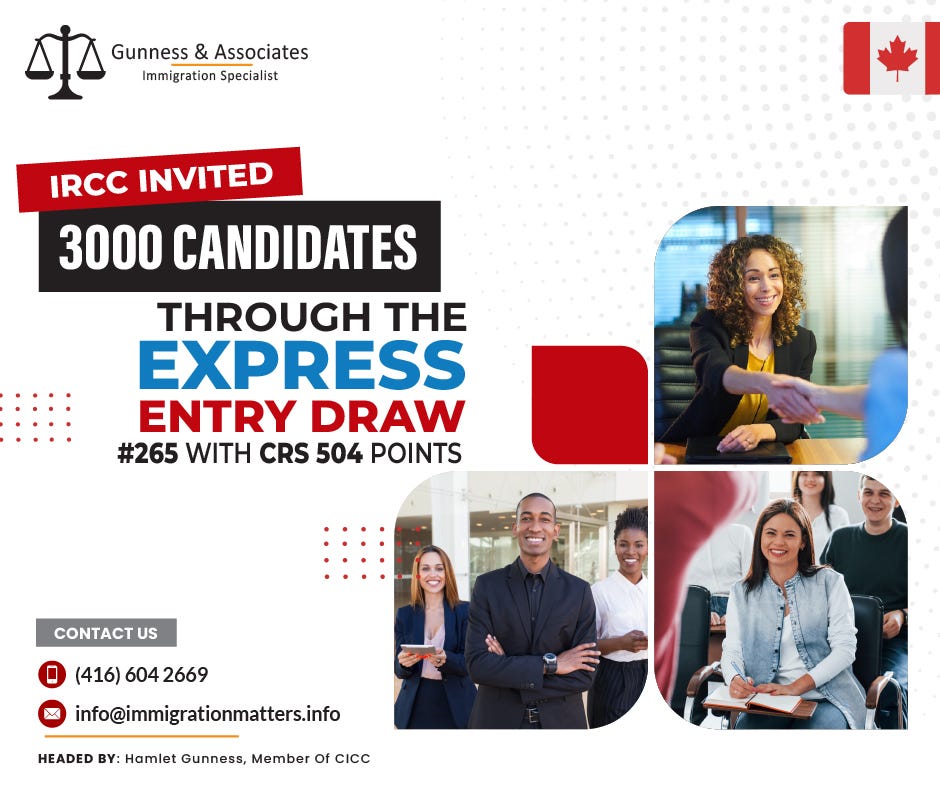 Ircc Invited 3,000 Candidates Through The Express Entry Draw #265 