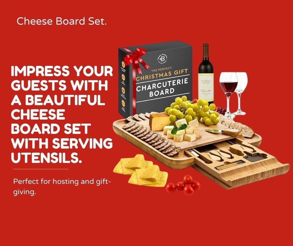 A Gift That Stands Out Classy Cheese Board Set with Functional Serving Utensils by Stellap