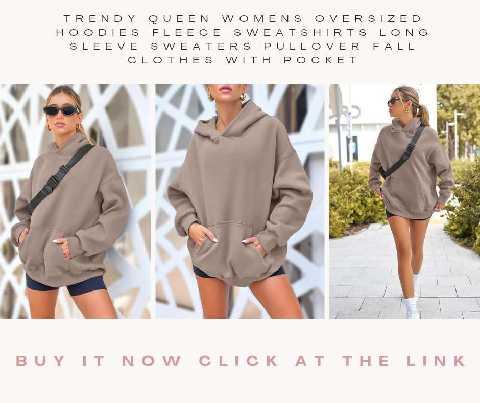 Trendy Queen Womens Oversized Hoodies Fleece Sweatshirts Long Sleeve  Sweaters Pullover Fall Clothes with Pocket Buy it now click 👉here Fabric  Type50% Polyester, 50% Cotton Care InstructionsHand Wash… - Beauty boutique  World - Medium