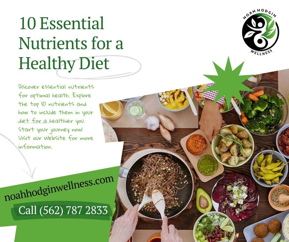 Top 10 Essential Nutrients for a Healthy Diet | Noah Hodgin Wellness