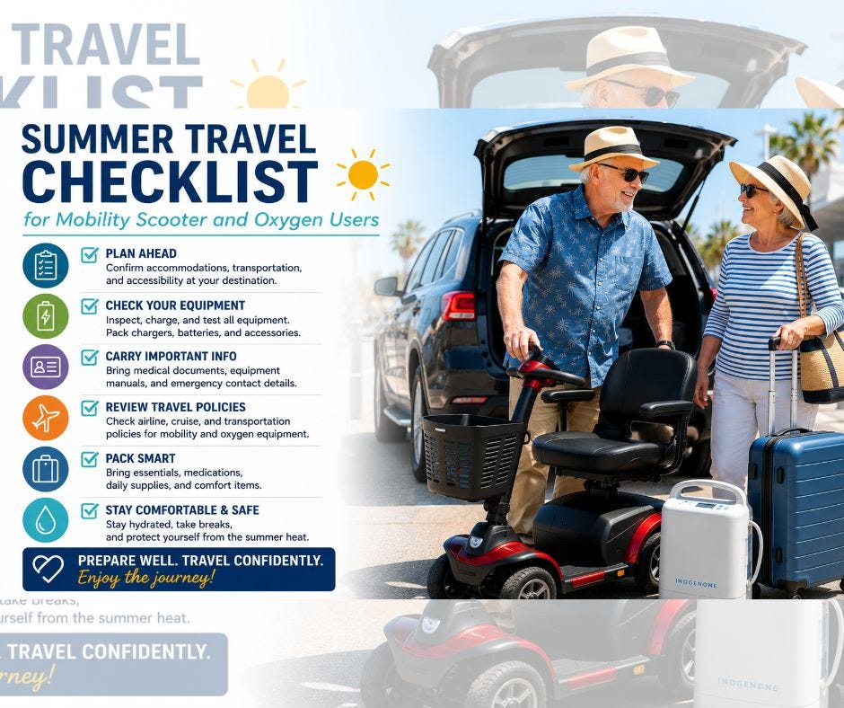 Summer Travel Checklist for Mobility Scooter and Oxygen Users