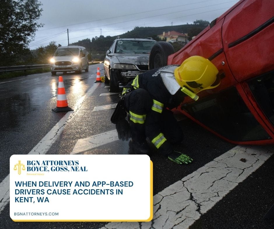 When Delivery and App-Based Drivers Cause Accidents in Kent, WA