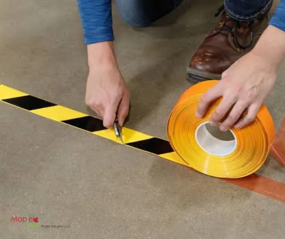 Caution floor marking tape How to use It? by Mapleleaf Medium