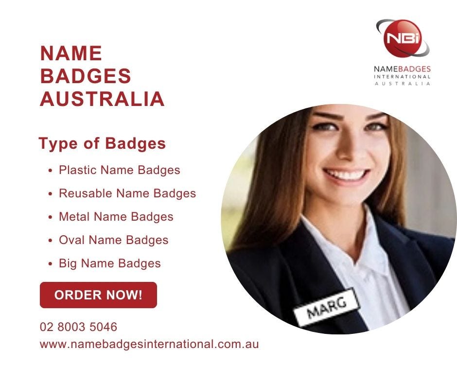 Custom Name Badges, School Badges & Promotional Solutions in Australia