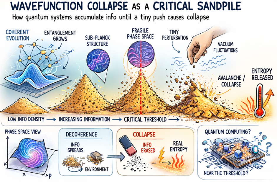 The Sandpile Avalanche Model of Quantum Wavefunction Collapse
