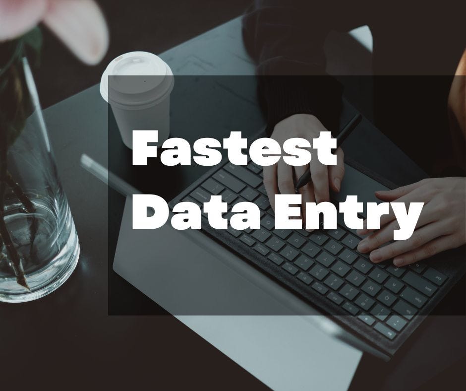 Fastest Data Entry - Data Entry Pro - Medium