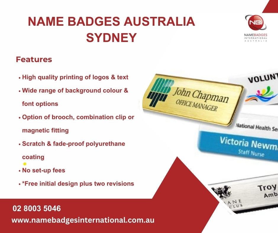 Custom Name Badges in Australia — Professional Solutions by Name Badges International