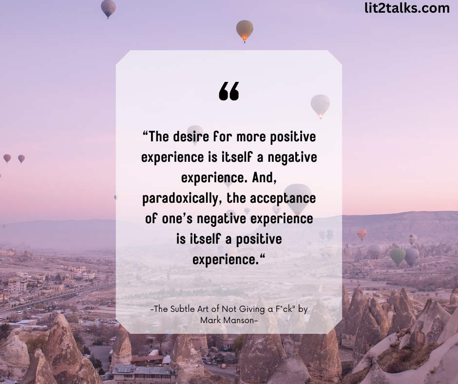 Quotes from The Subtle Art of Not Giving a F*ck by Mark Manson - book cover and themes