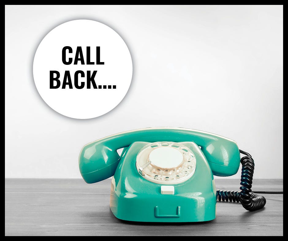 A Small Act with Major Impact — Call Back… | by Small Act Major Impact ...