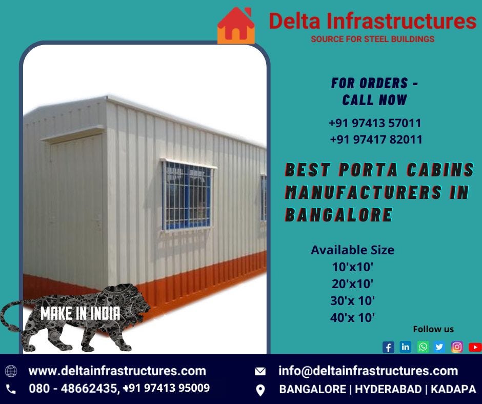 BEST PORTA CABIN MANUFACTURERS IN BANGALORE — ORDER NOW DELTA