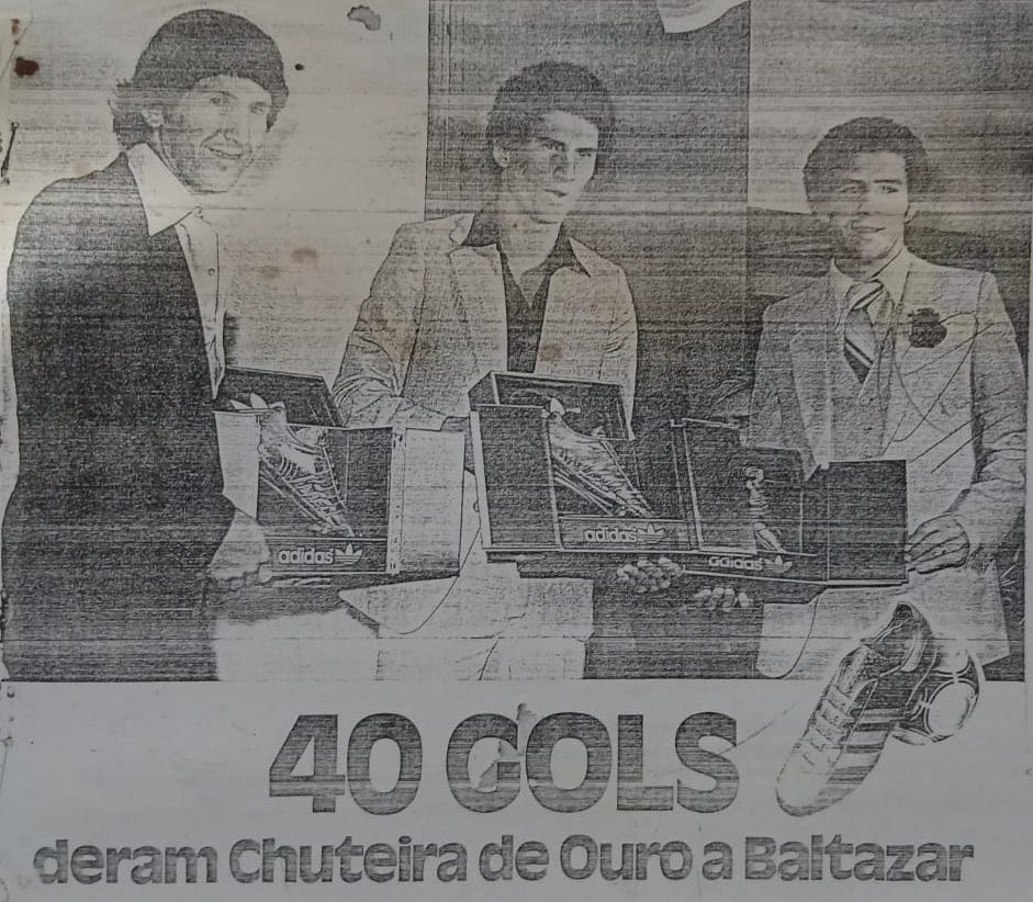 Da esquerda para a direita: Zico, Baltazar e Sena