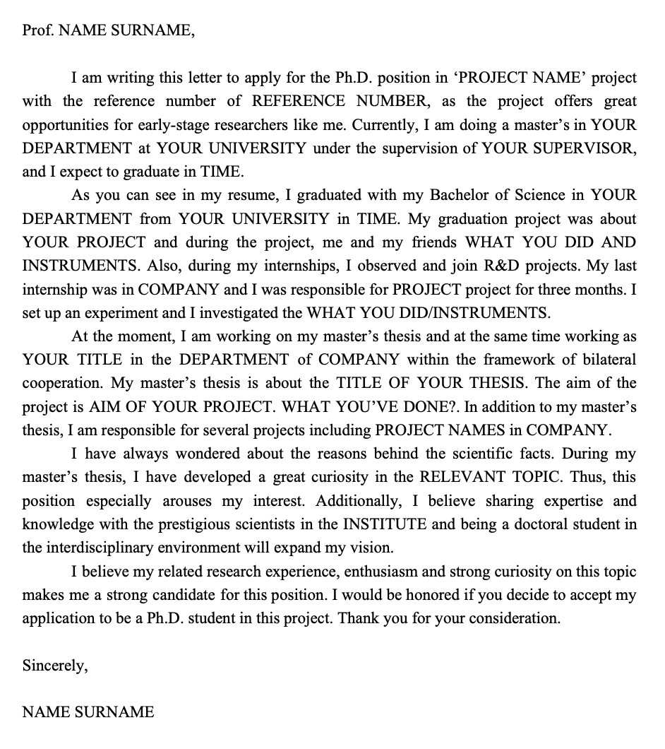 how to write motivation letter for phd application