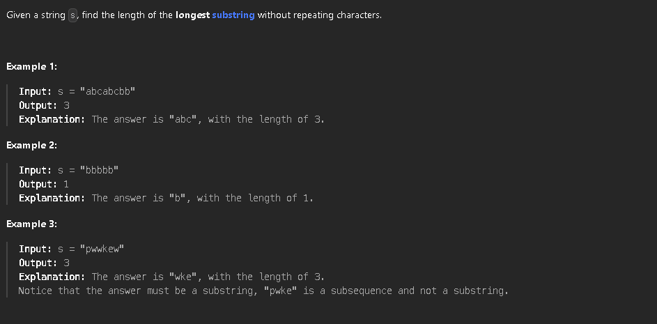 Coding Challenge: Longest Substring Without Repeating Characters | by ...