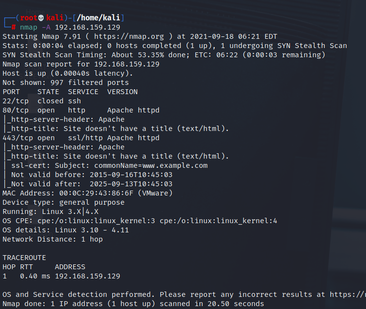nmap scanning