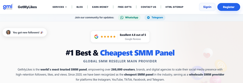 getmylikes provide best smm panel