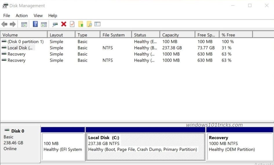 How to partition c drive in windows 10 without formatting by Windows