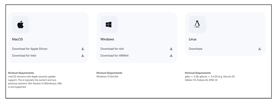 Antigravityダウンロードページ