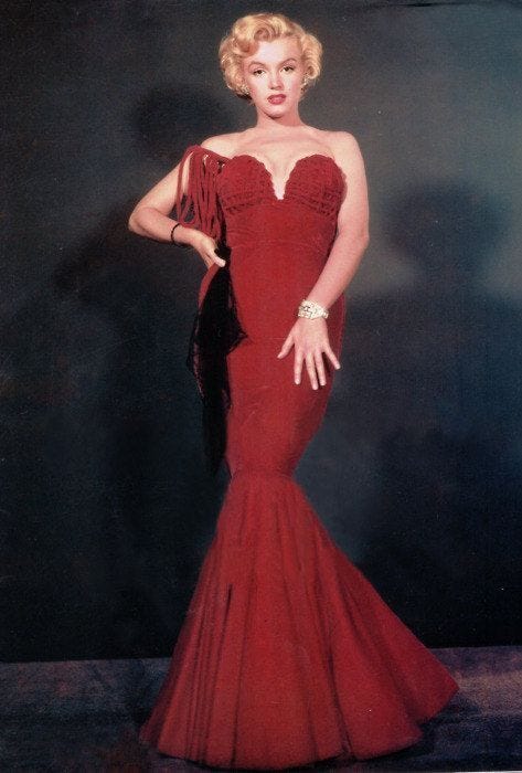 slim fit dress slacks Marilyn Monroe Blue Dress There's No Business Like Show Business –  LausenCrafts
