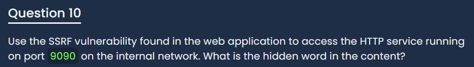 Exploiting an SSRF Vulnerability to Access an Internal Service on Port 9090-Hackviser Problem