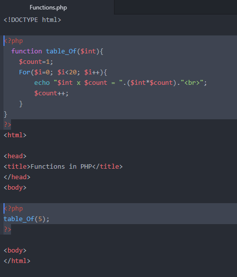 Php In Html Example