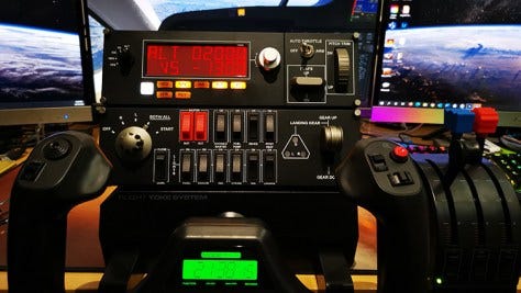Logitech Flight Yoke System, Switch Panel, and Multi Panel MS Flight  Simulator review | Vic B'Stard's State of Play | by Darren Price | Medium