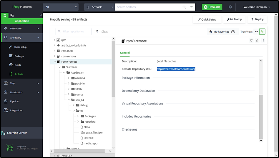 Install packages on RHEL 9.x using JFrog Artifactory RPM remote