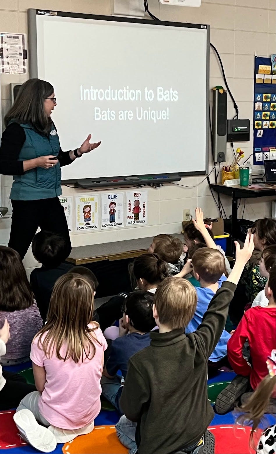 Teaching elementary students about bats. © 2023. Photo used with permission.