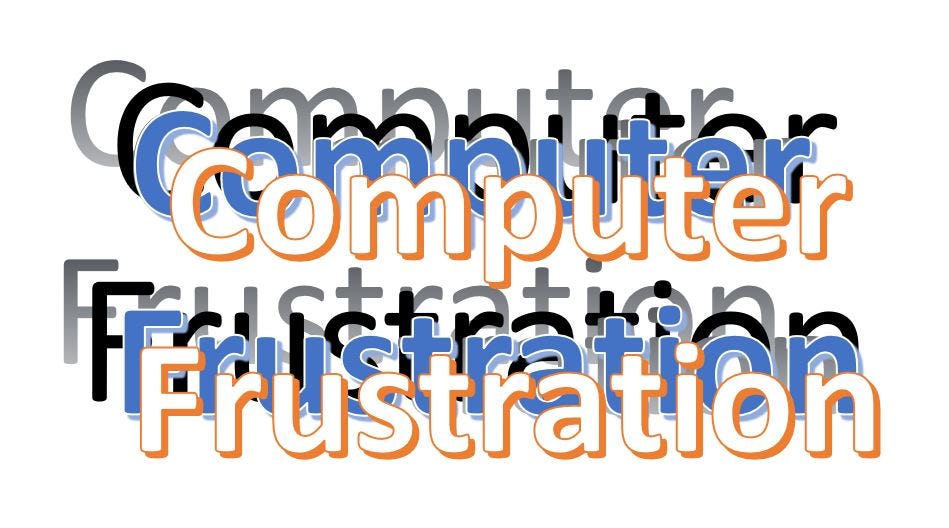 computer user frustration clipart