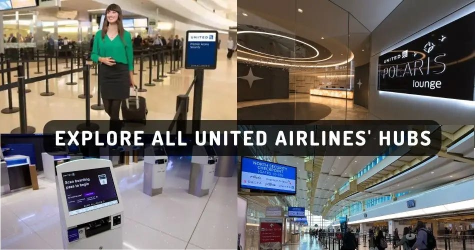 What are the main hubs for United Airlines? by AviaTech Channel Feb