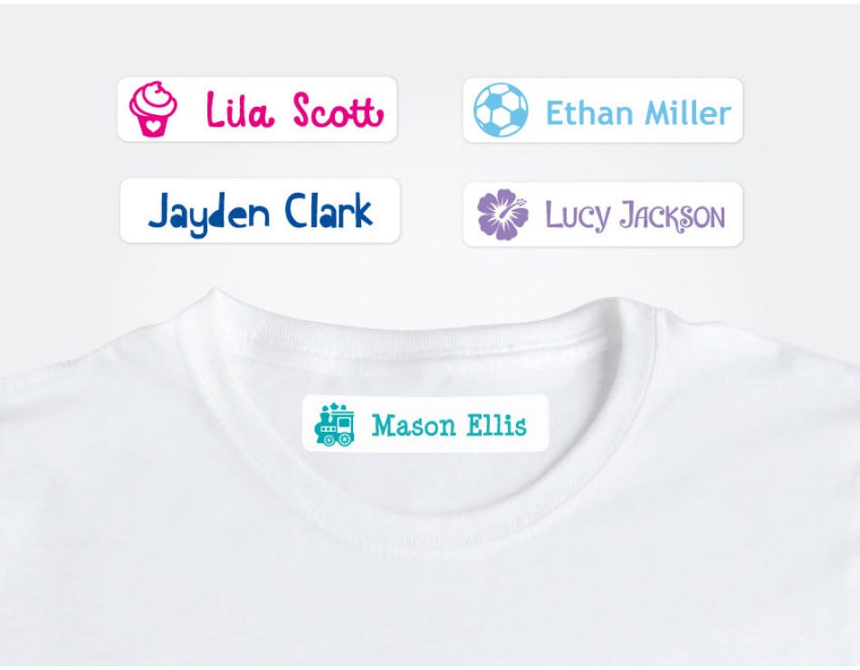 Iron on Clothing label. Personalise iron on clothing labels… by