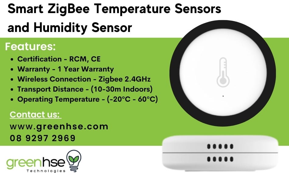 Smart Zigbee Temperature Sensors and Zigbee Humidity Sensors