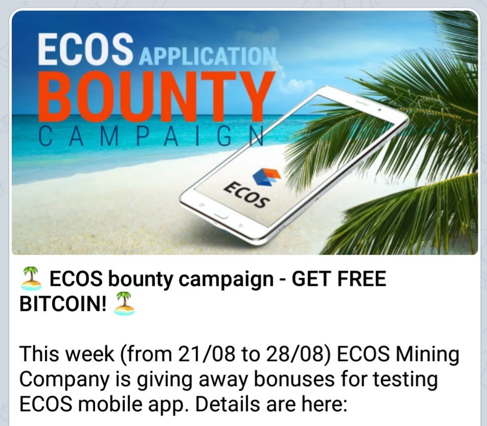 ECOS Mining Bounty Campaign Using ECOS APP by Samsul Arifin Medium