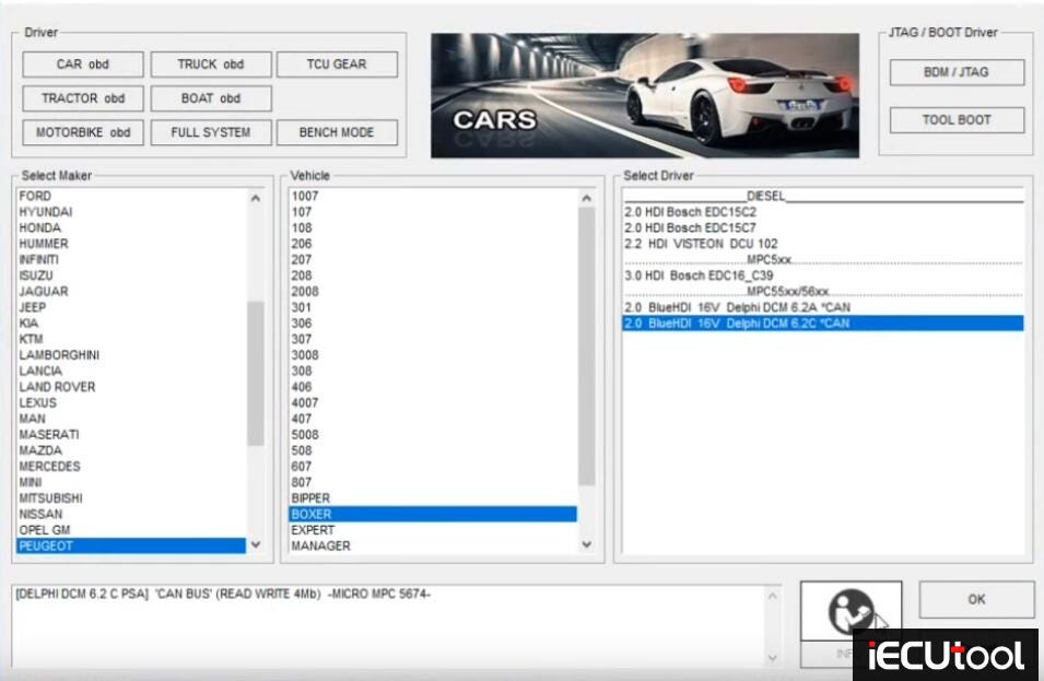 Foxflash Read and Write Peugeot Boxer DCM6.2C via OBD - OBDtool - Medium