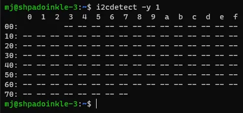 i2cdetect output