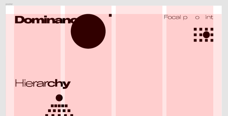 why not interacting the symbols/elements with the texts??? → then, I started with dominance. also, you can see the grid too! it’s the same yesterdays work!