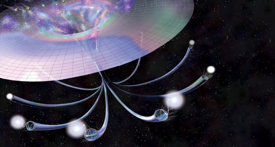 From a pre-existing state, inflation predicts that a series of universes will be spawned as inflation continues, with each one being completely disconnected from every other one, separated by more inflating space. One of these “bubbles,” where inflation ended, gave birth to our Universe some 13.8 billion years ago, with a very low entropy density, but without ever violating the 2nd law of thermodynamics. (Credit: Nicolle Rager Fuller)