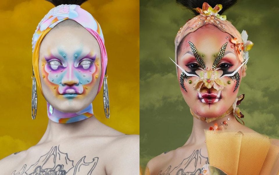 Hungry, make-up artist https://designyoutrust.com/2019/09/meet-hungry-the-queen-of-distorted-and-surreal-makeup/