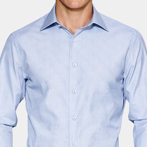 front placket dress shirt Button Front Shirt XS / Lt. Aqua Sky